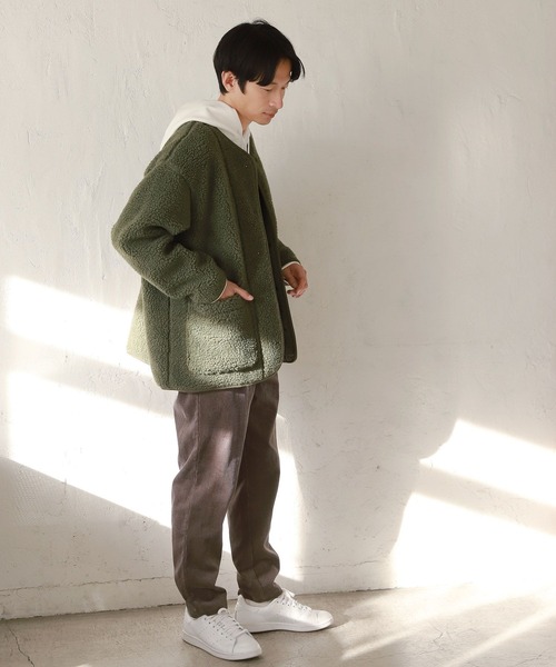 LAKOLE（ラコレ）の「シープボアカーデジャケット / 254878（ブルゾン・メンズ・ブラック/オリーブ/サンドグレー・MEDIUM/LARGE/X-LARGE）」の13枚目の写真