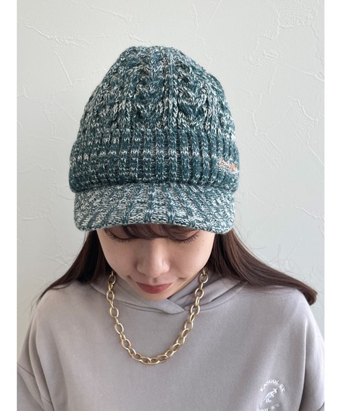 EDWIN(エドウィン)の「【EDWIN】エドウィン 刺繍入り ニットキャスケット(ニットキャップ/ビーニー・レディース・グリーン/ベージュ/ブラック/ピンク/ネイビー・フリー)」の10枚目の写真