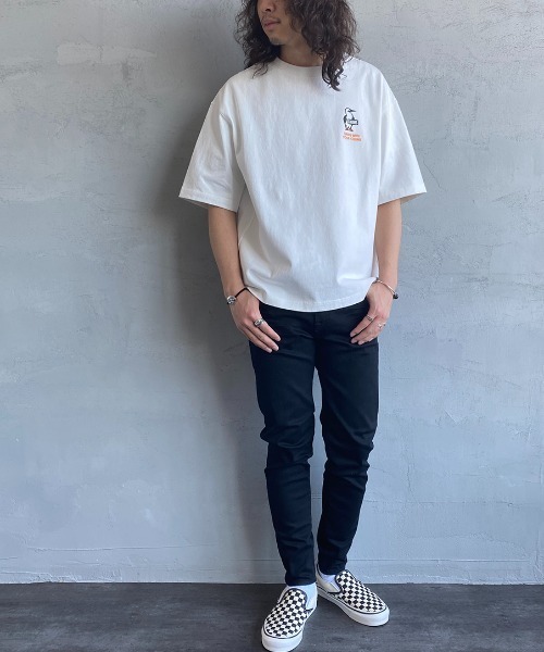 CHUMS（チャムス）の「[CHUMS/チャムス] 別注 ビッグシルエットヘビーウェイトロゴTシャツ（Tシャツ/カットソー・レディース・ホワイト/ブラック・S/M/L/XL）」の7枚目の写真