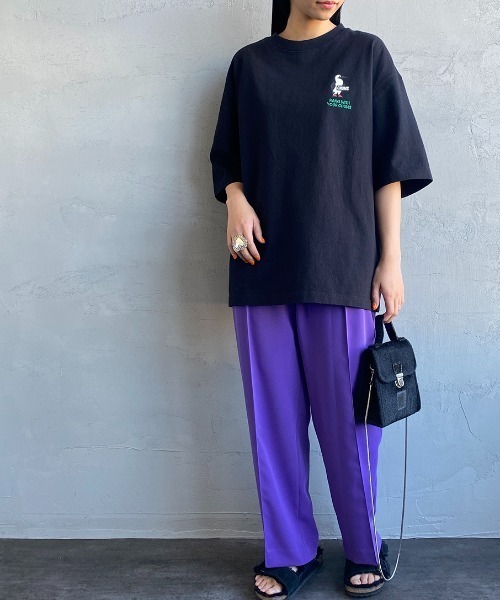 CHUMS（チャムス）の「[CHUMS/チャムス] 別注 ビッグシルエットヘビーウェイトロゴTシャツ（Tシャツ/カットソー・レディース・ホワイト/ブラック・S/M/L/XL）」の8枚目の写真