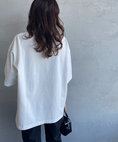 CHUMS（チャムス）の「[CHUMS/チャムス] 別注 ビッグシルエットヘビーウェイトロゴTシャツ（Tシャツ/カットソー・レディース・ホワイト/ブラック・S/M/L/XL）」の16枚目の写真