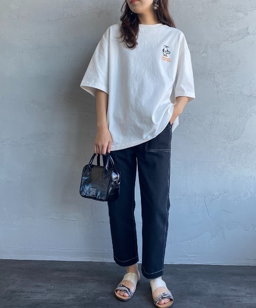 CHUMS（チャムス）の「[CHUMS/チャムス] 別注 ビッグシルエットヘビーウェイトロゴTシャツ（Tシャツ/カットソー・レディース・ホワイト/ブラック・S/M/L/XL）」の14枚目の写真