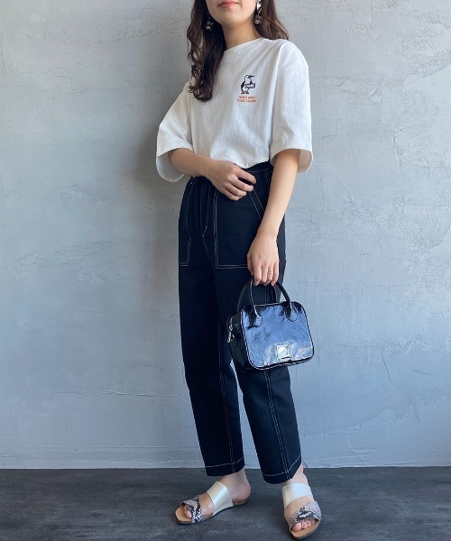 CHUMS（チャムス）の「[CHUMS/チャムス] 別注 ビッグシルエットヘビーウェイトロゴTシャツ（Tシャツ/カットソー・レディース・ホワイト/ブラック・S/M/L/XL）」の11枚目の写真