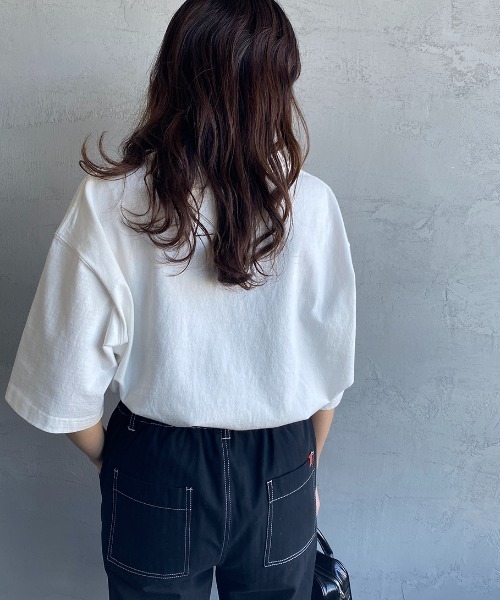 CHUMS（チャムス）の「[CHUMS/チャムス] 別注 ビッグシルエットヘビーウェイトロゴTシャツ（Tシャツ/カットソー・レディース・ホワイト/ブラック・S/M/L/XL）」の10枚目の写真