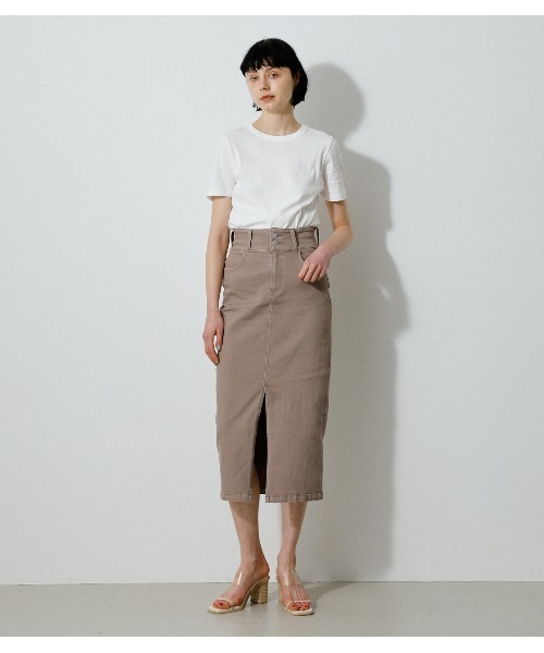 AZUL by moussy(アズールバイマウジー)の「HIGH WAIST SLIT DENIM SK /ハイウエストスリットデニムスカート(デニムスカート・レディース・ブラック/ベージュ/ダークブルー・LARGE/SMALL/MEDIUM/X-SMALL)」の13枚目の写真