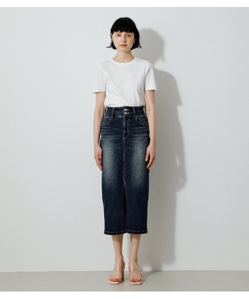 【国内発送★GUCCI】ミディアム スリット ハイウエストスカート HIGH WAIST SLIT DENIM SKⅢ/ハイウエストスリットデニム
