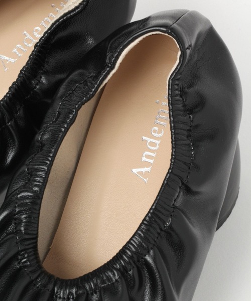 Andemiu(アンデミュウ)の「ギャザースクエアシューズ267193(パンプス・レディース・ベージュ/イエロー/ブラック・MEDIUM/LARGE/SMALL)」の5枚目の写真