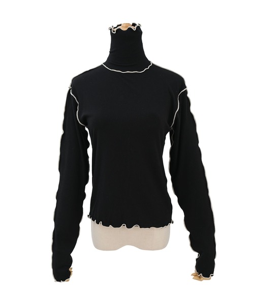 ANDJ(アンドジェイ)の「配色メロウテレコハイネックトップス(Tシャツ/カットソー・レディース・ホワイト/ブラック・M)」の21枚目の写真