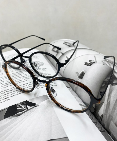 DouDou（ドゥドゥ）の「ラウンドフレームメガネ（メガネ・レディース・ブラック/ブラウン・FREE）」の4枚目の写真