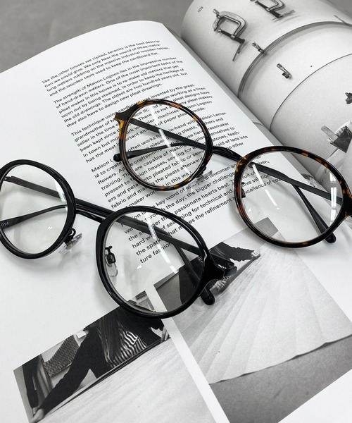 DouDou（ドゥドゥ）の「ラウンドフレームメガネ（メガネ・レディース・ブラック/ブラウン・FREE）」の3枚目の写真