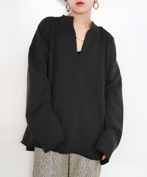 CITYSHOP(シティーショップ)の「KEY NECK スウェット(Tシャツ/カットソー・レディース・ホワイト/グレー・FREE)」の1枚目の写真