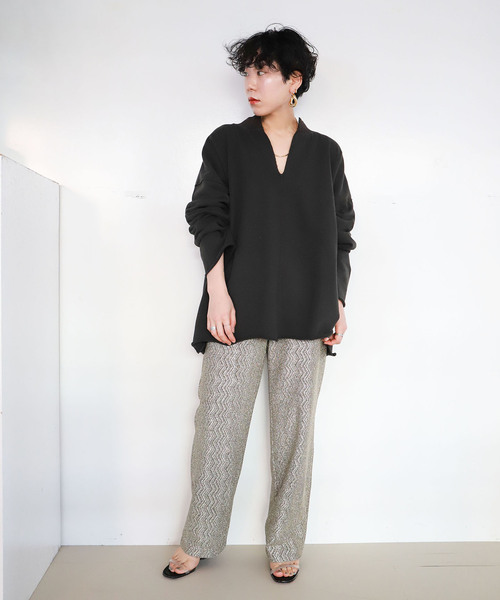 CITYSHOP(シティーショップ)の「KEY NECK スウェット(Tシャツ/カットソー・レディース・ホワイト/グレー・FREE)」の16枚目の写真
