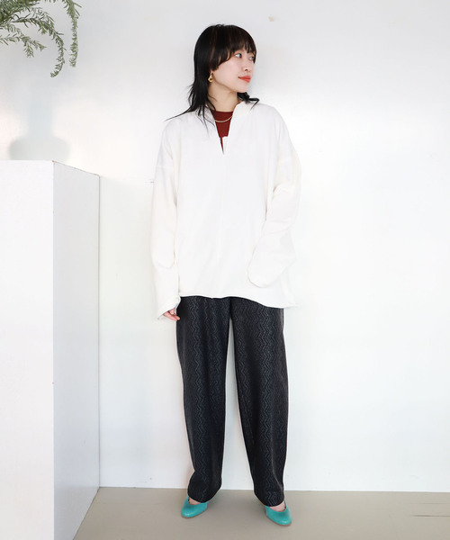 CITYSHOP(シティーショップ)の「KEY NECK スウェット(Tシャツ/カットソー・レディース・ホワイト/グレー・FREE)」の19枚目の写真