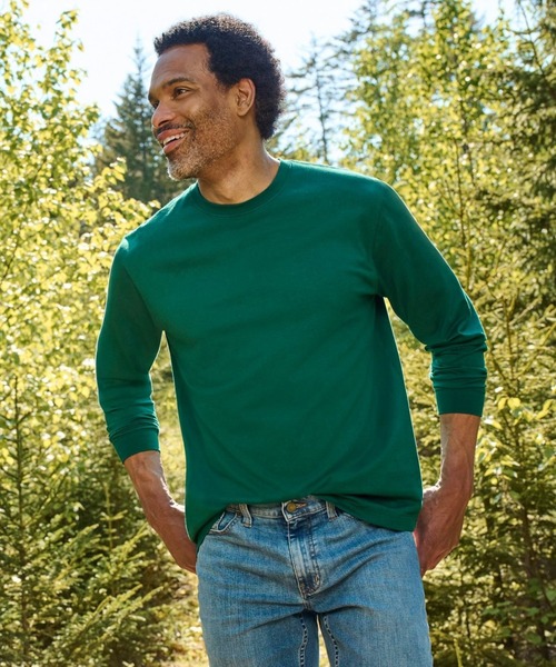 L.L.Bean(エルエルビーン)の「ケアフリー・アンシュリンカブル・ティ、長袖 ジャパン・フィット(Tシャツ/カットソー・メンズ・ネイビー/ホワイト/ブラック/ヘザーグレー・XX-LARGE/X-LARGE/MEDIUM/LARGE/SMALL)」の5枚目の写真