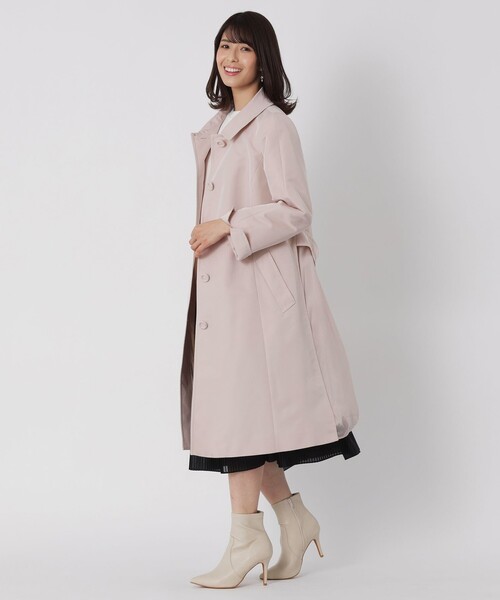 TO BE CHIC(トゥー ビー シック)の「ドビータフタステンカラー コート(ステンカラーコート・レディース・ダークネイビー/ピンク系その他2・40/42)」の3枚目の写真