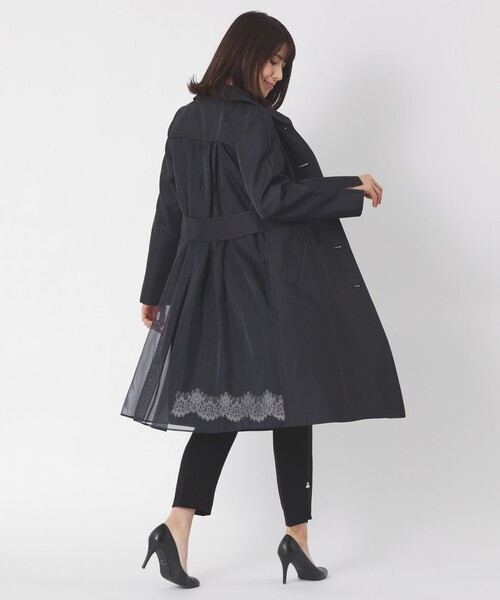 TO BE CHIC(トゥー ビー シック)の「ドビータフタステンカラー コート(ステンカラーコート・レディース・ダークネイビー/ピンク系その他2・40/42)」の4枚目の写真