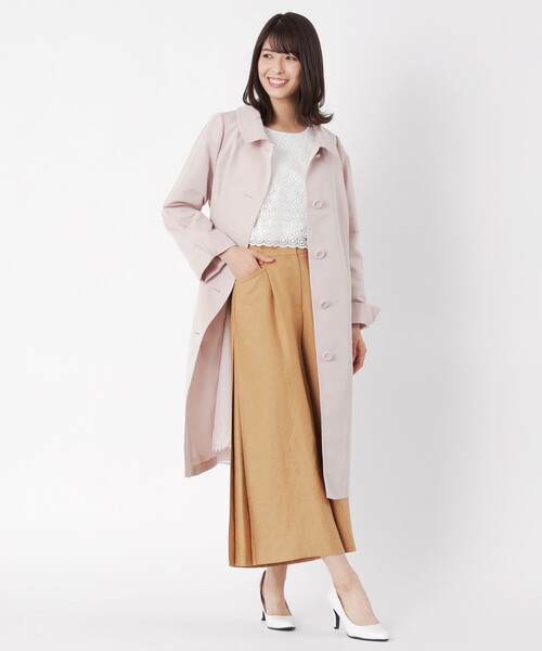 TO BE CHIC(トゥー ビー シック)の「ドビータフタステンカラー コート(ステンカラーコート・レディース・ダークネイビー/ピンク系その他2・40/42)」の5枚目の写真