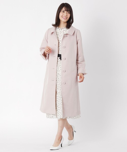 TO BE CHIC(トゥー ビー シック)の「ドビータフタステンカラー コート(ステンカラーコート・レディース・ダークネイビー/ピンク系その他2・40/42)」の6枚目の写真