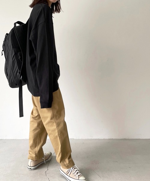 CANAL JEAN（キャナルジーン）の「KEY(キー) KEY LOGOロングTシャツ（Tシャツ/カットソー・レディース・ブラック/ホワイト・MEDIUM/LARGE）」の12枚目の写真