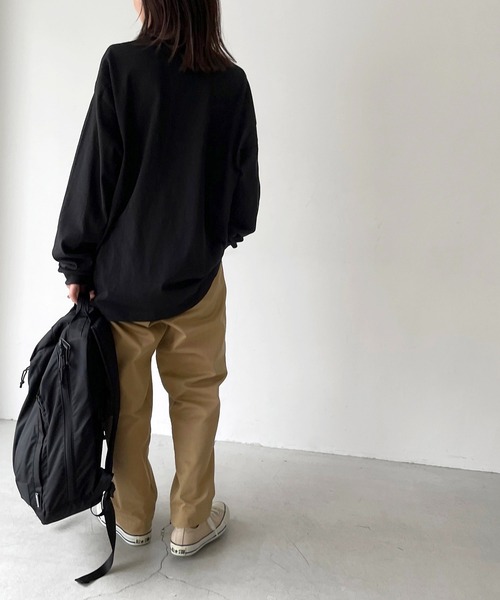 CANAL JEAN（キャナルジーン）の「KEY(キー) KEY LOGOロングTシャツ（Tシャツ/カットソー・レディース・ブラック/ホワイト・MEDIUM/LARGE）」の13枚目の写真
