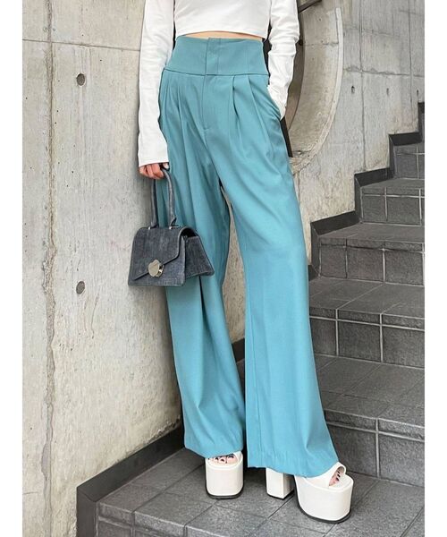 EMODA（エモダ）の「スーパーハイウエストワイドパンツ（その他パンツ・レディース・ブラック/ブルー/その他・SMALL/MEDIUM）」の3枚目の写真