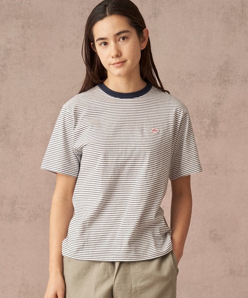 DANTON（ダントン）の「DANTON | TC天竺 クルーネックTシャツ WOMEN（Tシャツ/カットソー・レディース・ホワイト/ネイビー/レッド/ベージュ/C/グリーン系その他/ブラック/ホワイト系その他・36/34）」の3枚目の写真