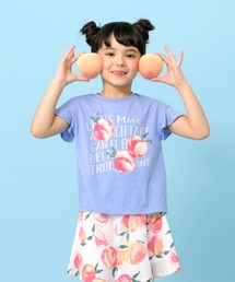 trois lapins kp | ピーチプリント半袖Tシャツ(100-130cm)(Tシャツ/カットソー)
