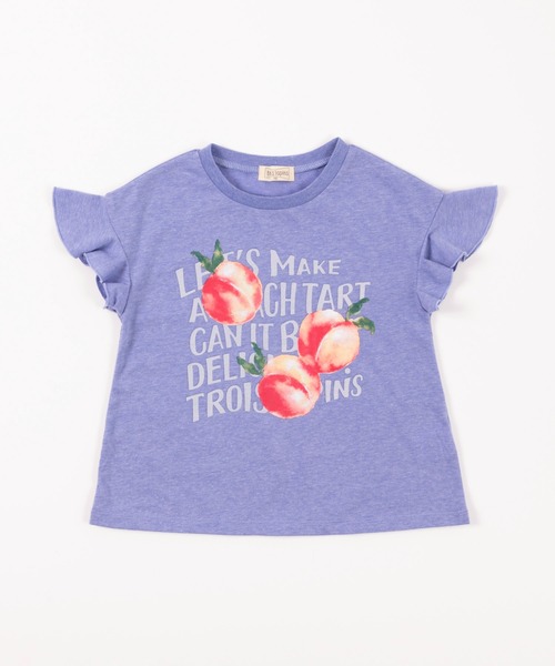 trois lapins kp（トロワラパンケーピー）の「ピーチプリント半袖Tシャツ(100-130cm)（Tシャツ/カットソー・キッズ・ブルー/ライトピンク・110cm/100cm/120cm/130cm）」の7枚目の写真