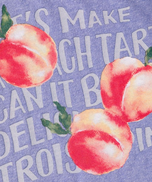 trois lapins kp（トロワラパンケーピー）の「ピーチプリント半袖Tシャツ(100-130cm)（Tシャツ/カットソー・キッズ・ブルー/ライトピンク・110cm/100cm/120cm/130cm）」の6枚目の写真