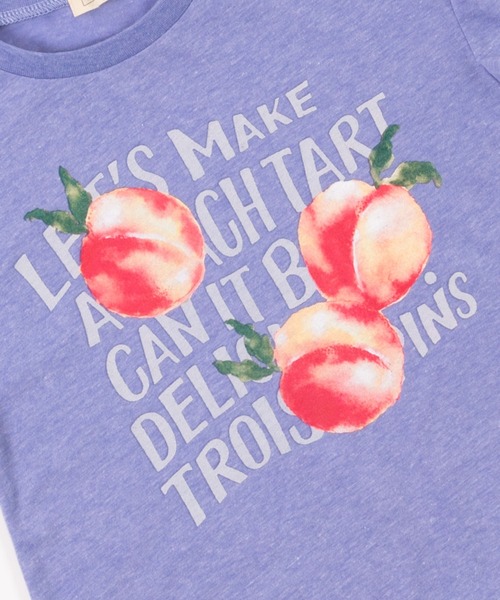 trois lapins kp（トロワラパンケーピー）の「ピーチプリント半袖Tシャツ(100-130cm)（Tシャツ/カットソー・キッズ・ブルー/ライトピンク・110cm/100cm/120cm/130cm）」の10枚目の写真
