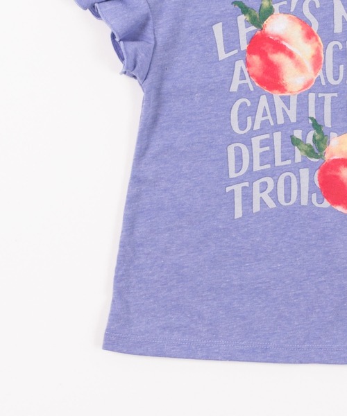 trois lapins kp（トロワラパンケーピー）の「ピーチプリント半袖Tシャツ(100-130cm)（Tシャツ/カットソー・キッズ・ブルー/ライトピンク・110cm/100cm/120cm/130cm）」の11枚目の写真