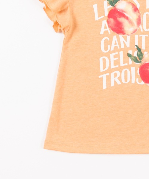 trois lapins kp（トロワラパンケーピー）の「ピーチプリント半袖Tシャツ(100-130cm)（Tシャツ/カットソー・キッズ・ブルー/ライトピンク・110cm/100cm/120cm/130cm）」の14枚目の写真