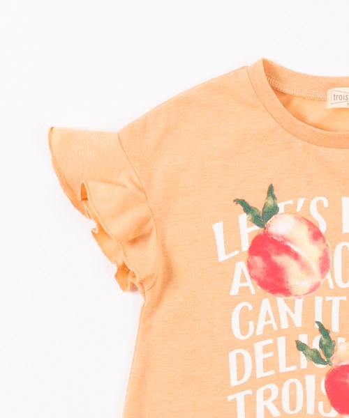 trois lapins kp（トロワラパンケーピー）の「ピーチプリント半袖Tシャツ(100-130cm)（Tシャツ/カットソー・キッズ・ブルー/ライトピンク・110cm/100cm/120cm/130cm）」の12枚目の写真