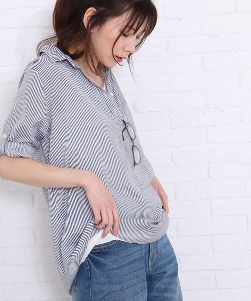 SHOO・LA・RUE（シューラルー）の「◆【2点セット】スラブスキッパー×タンクセット（シャツ/ブラウス・レディース・グレー系その他3/グリーン系3/ネイビー系2/サックスブルー系2・02/03/04）」の3枚目の写真