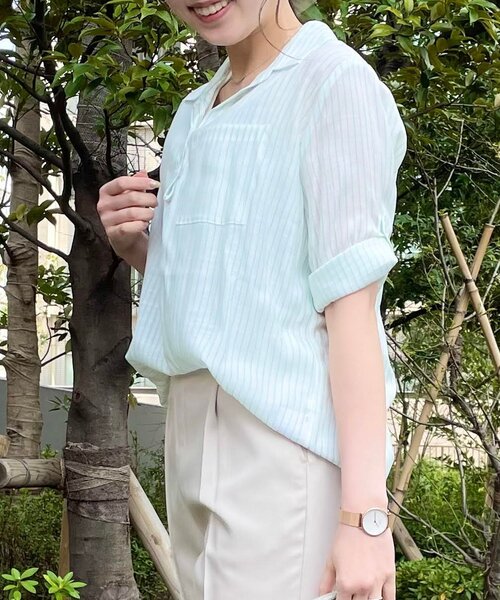 SHOO・LA・RUE（シューラルー）の「◆【2点セット】スラブスキッパー×タンクセット（シャツ/ブラウス・レディース・グレー系その他3/グリーン系3/ネイビー系2/サックスブルー系2・02/03/04）」の5枚目の写真