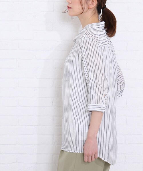 SHOO・LA・RUE（シューラルー）の「◆【2点セット】スラブスキッパー×タンクセット（シャツ/ブラウス・レディース・グレー系その他3/グリーン系3/ネイビー系2/サックスブルー系2・02/03/04）」の7枚目の写真