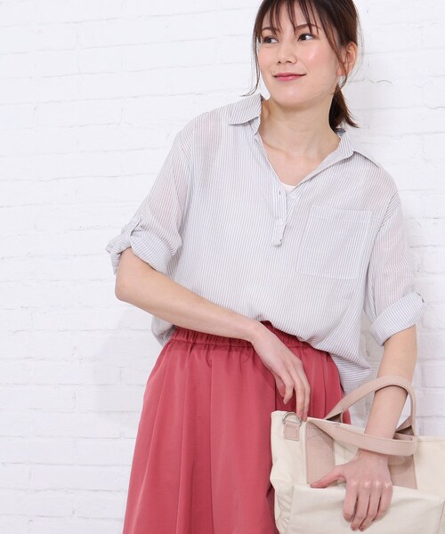 SHOO・LA・RUE（シューラルー）の「◆【2点セット】スラブスキッパー×タンクセット（シャツ/ブラウス・レディース・グレー系その他3/グリーン系3/ネイビー系2/サックスブルー系2・02/03/04）」の16枚目の写真