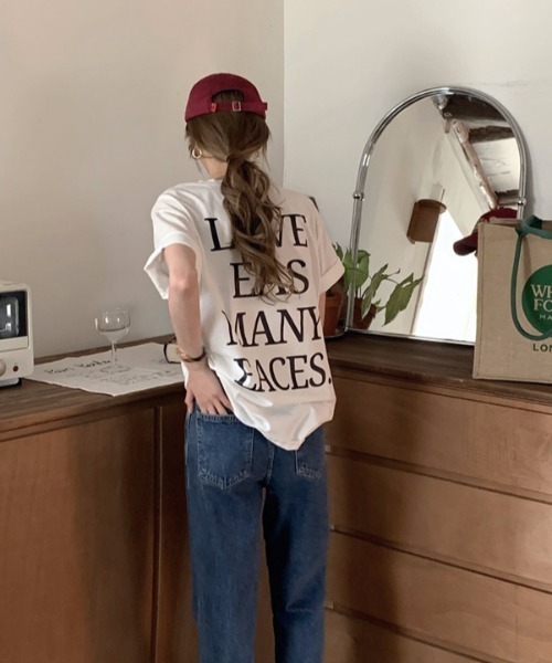 MANGROVE（マングローブ）の「バックプリントロゴTee（Tシャツ/カットソー・レディース・ホワイト/ブラック/グレー・FREE）」の7枚目の写真