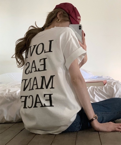 MANGROVE（マングローブ）の「バックプリントロゴTee（Tシャツ/カットソー・レディース・ホワイト/ブラック/グレー・FREE）」の9枚目の写真