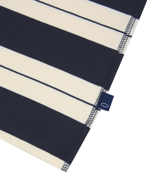 87mm(87mm)の「【87MM / Mmlg】EM STRIPE HF-T /パルチムエムエム Mmlg EM ストライプ ワンポイントロゴ Tシャツ(Tシャツ/カットソー・レディース・オレンジ/ネイビー・SMALL/MEDIUM/LARGE)」の10枚目の写真