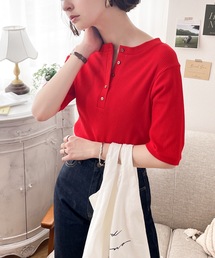 classicalelf | ベーシックがLOVE。2wayヘンリーネックリブトップス(Tシャツ/カットソー)