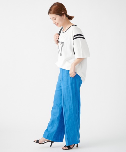 JOURNAL STANDARD SELECT（ジャーナルスタンダードセレクト）の「別注【MASON/メイソン】 RAYON S/S FOOTBALL TEE：Tシャツ（Tシャツ/カットソー・レディース・ホワイト系その他2/グレー・FREE）」の4枚目の写真