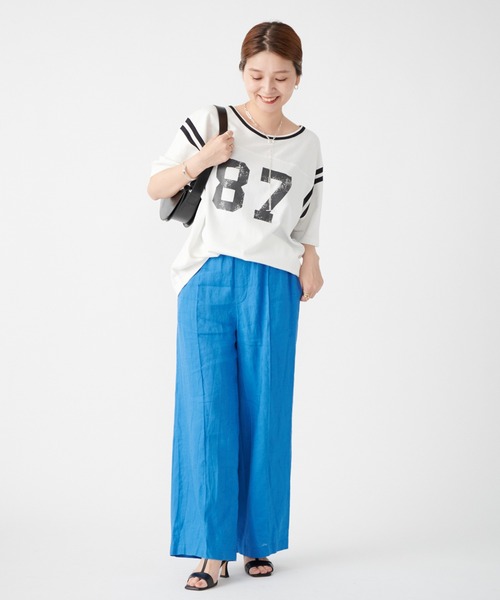 JOURNAL STANDARD SELECT（ジャーナルスタンダードセレクト）の「別注【MASON/メイソン】 RAYON S/S FOOTBALL TEE：Tシャツ（Tシャツ/カットソー・レディース・ホワイト系その他2/グレー・FREE）」の3枚目の写真