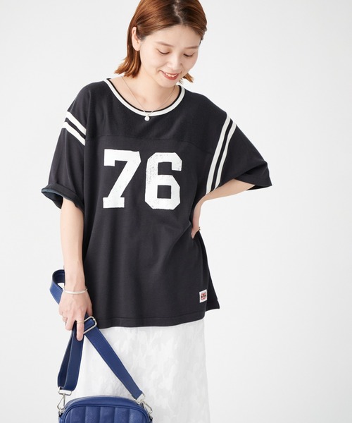 JOURNAL STANDARD SELECT（ジャーナルスタンダードセレクト）の「別注【MASON/メイソン】 RAYON S/S FOOTBALL TEE：Tシャツ（Tシャツ/カットソー・レディース・ホワイト系その他2/グレー・FREE）」の9枚目の写真
