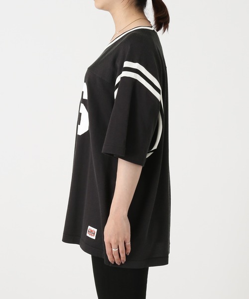 JOURNAL STANDARD SELECT（ジャーナルスタンダードセレクト）の「別注【MASON/メイソン】 RAYON S/S FOOTBALL TEE：Tシャツ（Tシャツ/カットソー・レディース・ホワイト系その他2/グレー・FREE）」の13枚目の写真