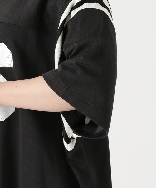 JOURNAL STANDARD SELECT（ジャーナルスタンダードセレクト）の「別注【MASON/メイソン】 RAYON S/S FOOTBALL TEE：Tシャツ（Tシャツ/カットソー・レディース・ホワイト系その他2/グレー・FREE）」の18枚目の写真