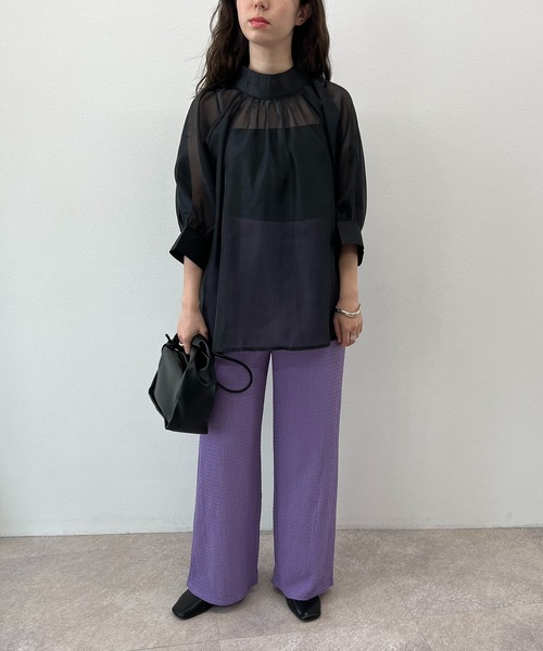 toucher du brise（トゥシェドブリーズ）の「シアー スモックブラウス（シャツ/ブラウス・レディース・ブラック/オフホワイト/ライトグリーン/ラベンダー・M）」の14枚目の写真