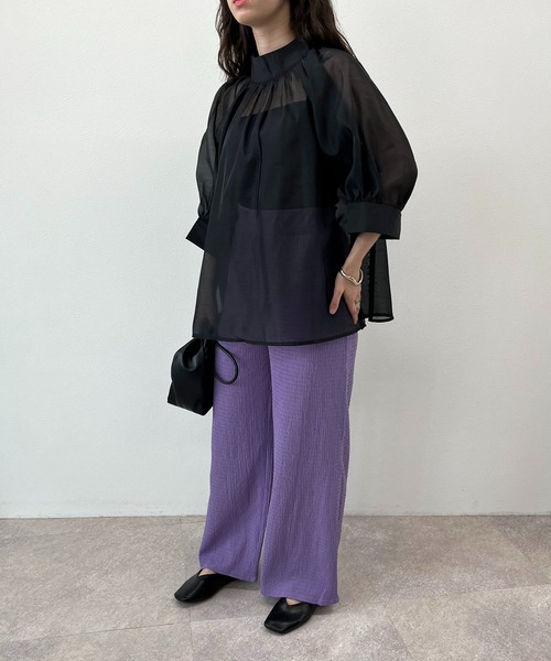 toucher du brise（トゥシェドブリーズ）の「シアー スモックブラウス（シャツ/ブラウス・レディース・ブラック/オフホワイト/ライトグリーン/ラベンダー・M）」の16枚目の写真