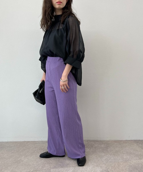 toucher du brise（トゥシェドブリーズ）の「シアー スモックブラウス（シャツ/ブラウス・レディース・ブラック/オフホワイト/ライトグリーン/ラベンダー・M）」の18枚目の写真