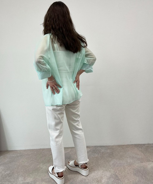 toucher du brise（トゥシェドブリーズ）の「シアー スモックブラウス（シャツ/ブラウス・レディース・ブラック/オフホワイト/ライトグリーン/ラベンダー・M）」の22枚目の写真